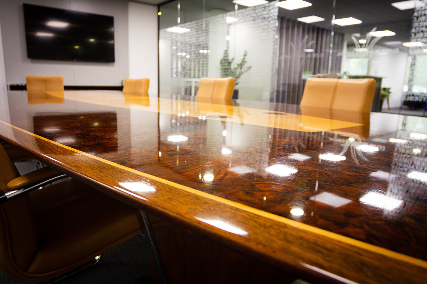 Boardroom desk and chairs at Clyde Blowers Capital Ltd - Designed and Installed by Jack Hyams